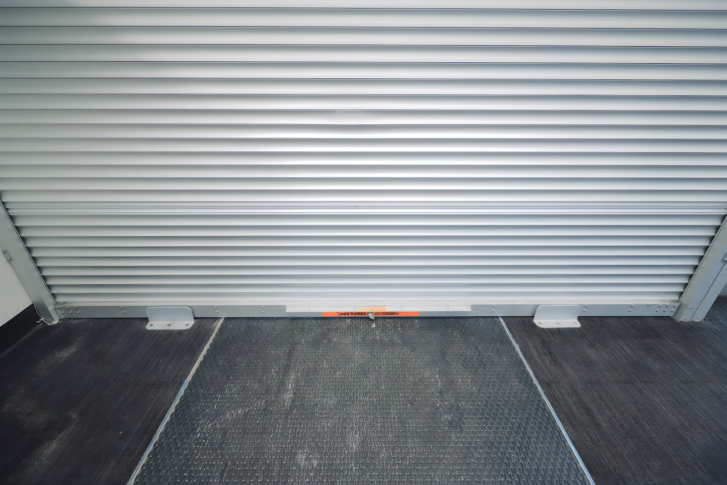 Close-up shot of Heavy-Duty security shutters for a storefront